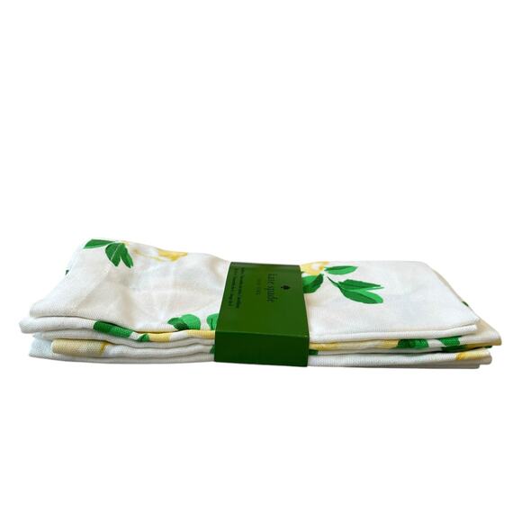 KATE SPADE New York Set of 4 Make Lemonade NAPKINS Yellow Lemons 100% Cotton - Picture 8 of 12